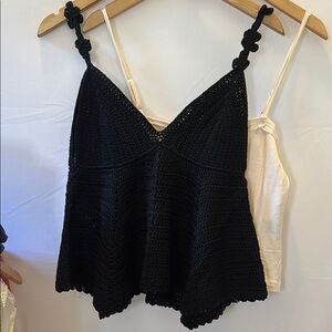 Black Crochet Women Top